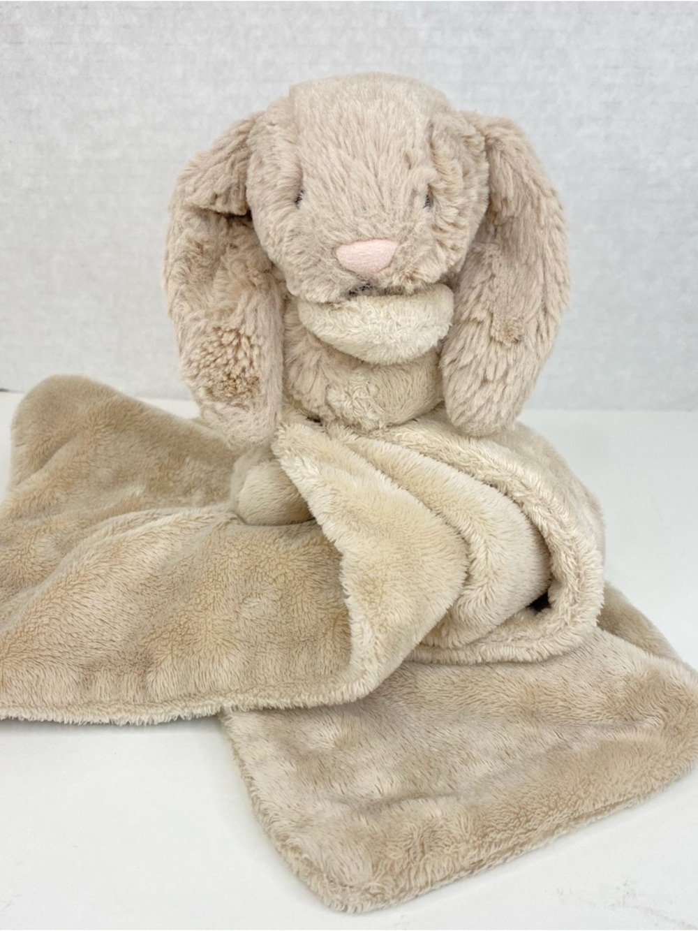Jellycat Bashful Bunny Tan Plush Lovey Security Blanket Stuffed Animal Soother
